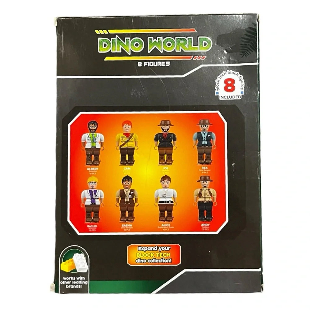 Block Tech Dino World  8 Figures‎ Compatible Building Bricks Toy (BRAND NEW)